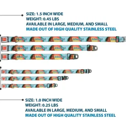 MOANA Title Logo Full Color Orange/White Seatbelt Buckle Collar - Moana ISLAND GIRL Rainbow Pose Blue/Multi Color