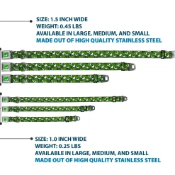 Monsters Eye CLOSE-UP Full Color Seatbelt Buckle Collar - Monsters Inc. Eye Collage Weathered Greens/Blues