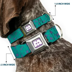 Monsters Inc. Icon Full Color Purple/White Seatbelt Buckle Collar - Monsters Inc. Sulley Bounding Spots Blue/Purple