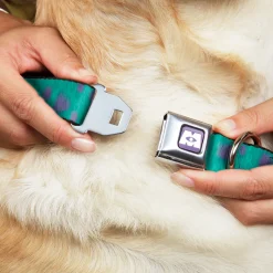 Monsters Inc. Icon Full Color Purple/White Seatbelt Buckle Collar - Monsters Inc. Sulley Bounding Spots Blue/Purple