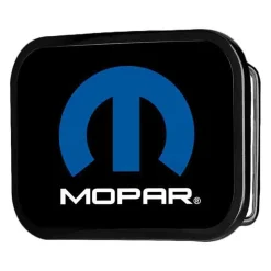 MOPAR Logo Framed FCG Black Blue White - Chrome Rock Star Buckle