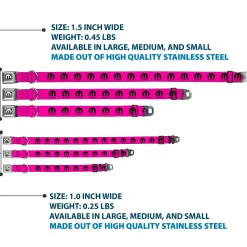 MOPAR Logo Full Color Black/White Seatbelt Buckle Collar - MOPAR Logo Repeat Hot Pink/Black