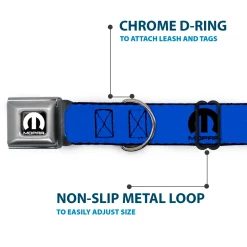 MOPAR Logo Full Color Black/White Seatbelt Buckle Collar - MOPAR Logo Repeat Blue/Black