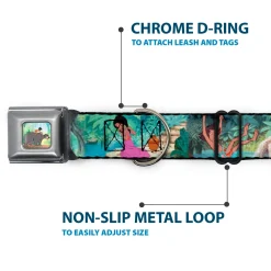 Mowgli Riding Baloo Full Color Seatbelt Buckle Collar - The Jungle Book Scenes