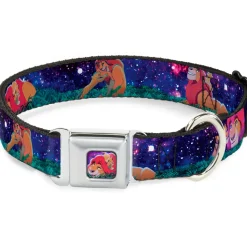 Mufasa & Simba Full Color Seatbelt Buckle Collar - Mufasa & Simba Night Poses