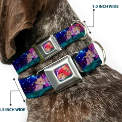 Mufasa & Simba Full Color Seatbelt Buckle Collar - Mufasa & Simba Night Poses