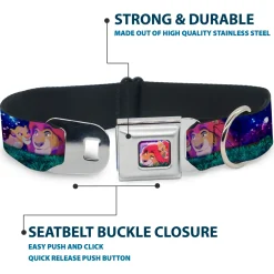 Mufasa & Simba Full Color Seatbelt Buckle Collar - Mufasa & Simba Night Poses