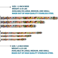 Nick 90'S Icon Black/Blue/Pink Seatbelt Buckle Collar - Nick 90's Rewind Character Mash Up Collage2 Pinks