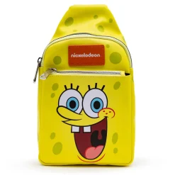 Nickelodeon Bag, Sling, SpongeBob SquarePants Smiling Face Character Close Up Yellow, Bounding, Vegan Leather