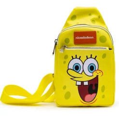 Nickelodeon Bag, Sling, SpongeBob SquarePants Smiling Face Character Close Up Yellow, Bounding, Vegan Leather