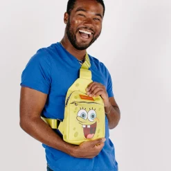 Nickelodeon Bag, Sling, SpongeBob SquarePants Smiling Face Character Close Up Yellow, Bounding, Vegan Leather