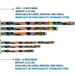 Nightmare Before Christmas SALLY Text Full Color Black/Teal Seatbelt Buckle Collar - Nightmare Before Christmas Sally Dress Patchwork