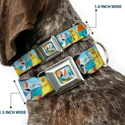 Olaf Tanning Pose Full Color Seatbelt Buckle Collar - Olaf Summertime Beach Scenes