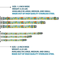 Olaf Tanning Pose Full Color Seatbelt Buckle Collar - Olaf Summertime Beach Scenes