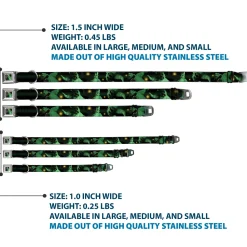 Oogie Boogie Face CLOSE-UP Full Color Seatbelt Buckle Collar - Oogie Boogie 4-Poses Black/Yellow/Green