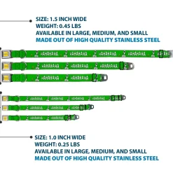 PEANUTS Title Logo Full Color Yellow/White Seatbelt Buckle Collar - Peanuts Snoopy and Woodstock Laughing HAHA Pose Green