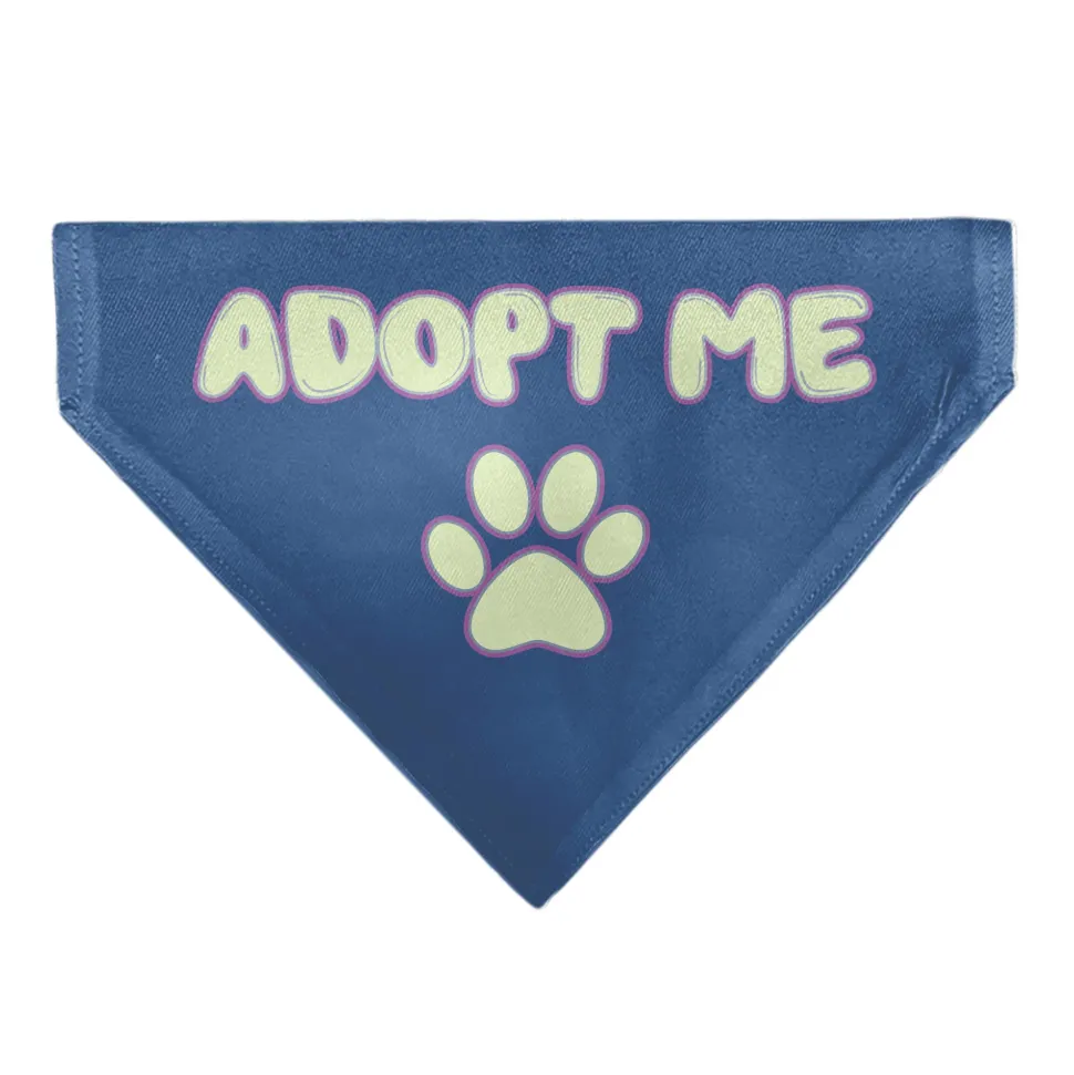 Pet Bandana - ADOPT ME Text and Paw Black/Lavender/Ivory