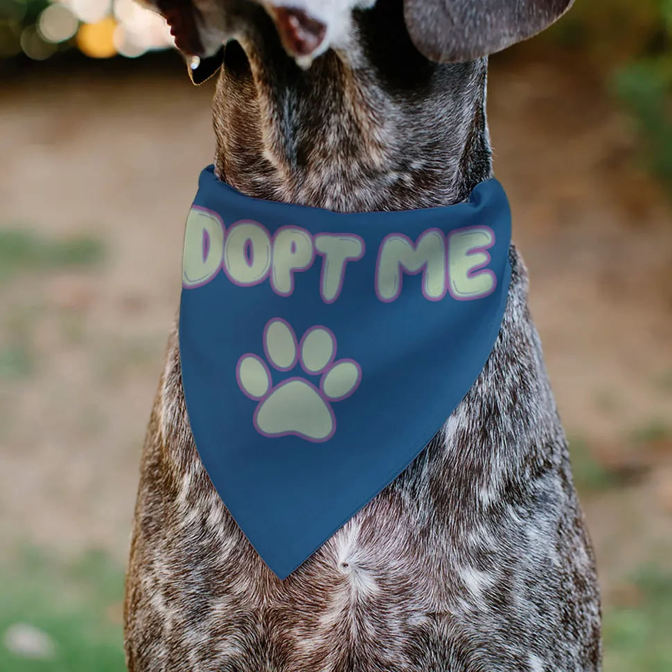 Pet Bandana - ADOPT ME Text and Paw Black/Lavender/Ivory