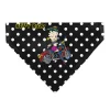 Pet Bandana - Bandana BETTY BOOP Biker Betty Winking Pose and Text Polka Dot Black/White/Yellow