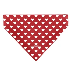 Pet Bandana - Bandana BETTY BOOP Seated Leg Kick Pose and Text Hearts Red/White