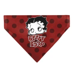 Pet Bandana - Bandana BETTY BOOP Face and Text Polka Dot Reds/Black/White