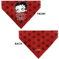 Pet Bandana - Bandana BETTY BOOP Face and Text Polka Dot Reds/Black/White