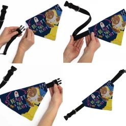 Pet Bandana - BEAUTY & THE BEAST Belle and Beast Dancing Pose Blue/Multi Color
