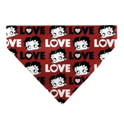 Pet Bandana - Betty Boop LOVE Text and Face Red/Black/White