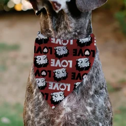 Pet Bandana - Betty Boop LOVE Text and Face Red/Black/White