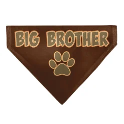 Pet Bandana - BIG BROTHER Text and Paw Browns