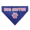 Pet Bandana - BIG SISTER Text and Paw Blues/Lavender