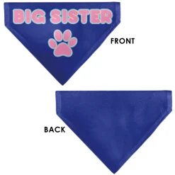 Pet Bandana - BIG SISTER Text and Paw Blues/Lavender