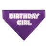 Pet Bandana - BIRTHDAY GIRL Text Purples/White