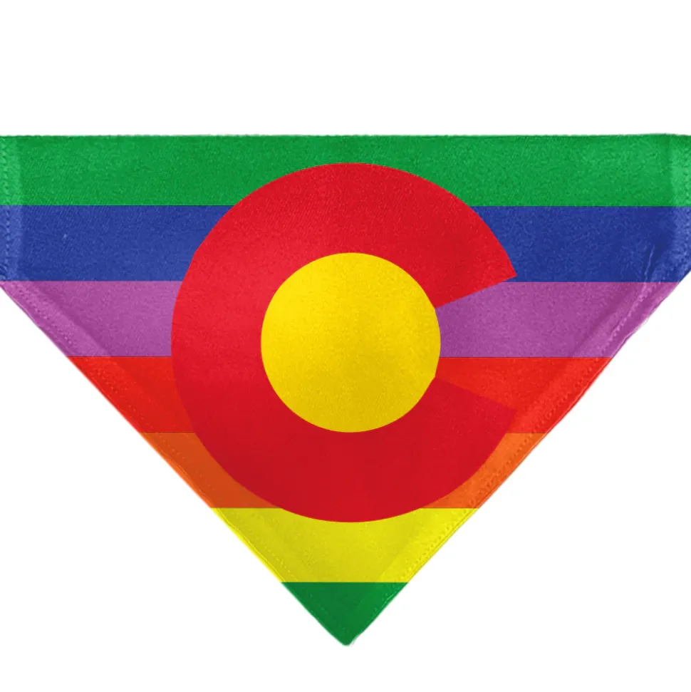 Pet Bandana - Colorado Flags2 Pride