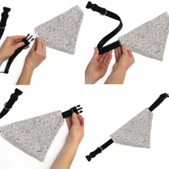 Pet Bandana - Disney Princess Faces Stacked White/Brown