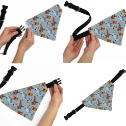 Pet Bandana - Disney Princess Dogs 4-Dog Group Collage/Paws Blues