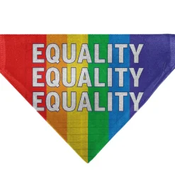 Pet Bandana - EQUALITY Blocks Rainbow/Blue/White