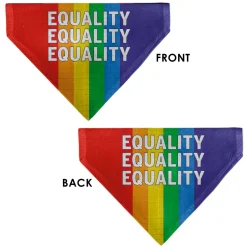 Pet Bandana - EQUALITY Blocks Rainbow/Blue/White