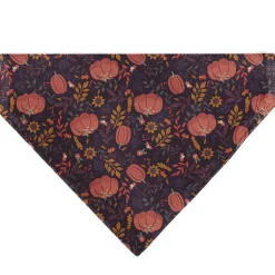 Pet Bandana - Fall Harvest Pumpkins and Flowers Collage Purples/Orange/Greens