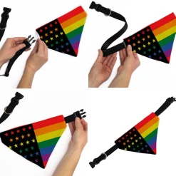 Pet Bandana - Flag American Pride Rainbow/Black