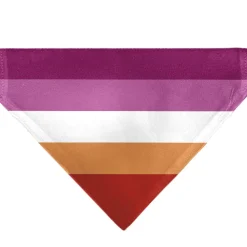 Pet Bandana - Flag Lesbian Five Stripe Oranges/White/Pinks