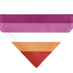 Pet Bandana - Flag Lesbian Five Stripe Oranges/White/Pinks
