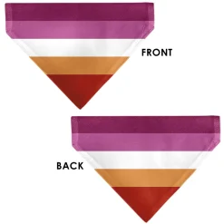 Pet Bandana - Flag Lesbian Five Stripe Oranges/White/Pinks