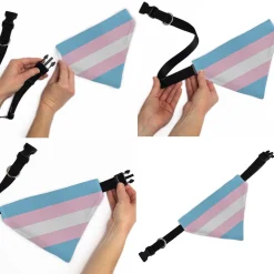 Pet Bandana - Flag Transgender Baby Blue/Baby Pink/White