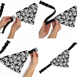 Pet Bandana - Ghosts Scattered Black/White