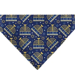 Pet Bandana - Hanukkah Holiday Menorah Blues/Yellows