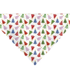 Pet Bandana - Holiday Decorated Christmas Trees Collage White/Multi Color