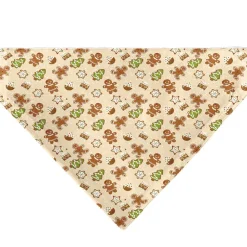 Pet Bandana - Holiday Decorated Gingerbread Cookies Collage Tan