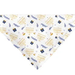 Pet Bandana - Holiday Hanukkah Menorah and Gifts Collage White