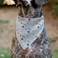 Pet Bandana - Holiday Hanukkah Menorah and Gifts Collage White